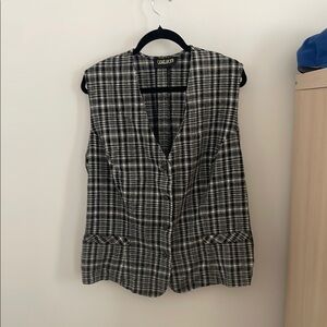 Black and White Plaid Vest